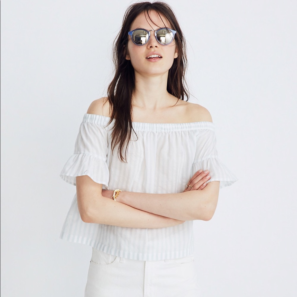 NWOT Madewell Striped Off Shoulder Top